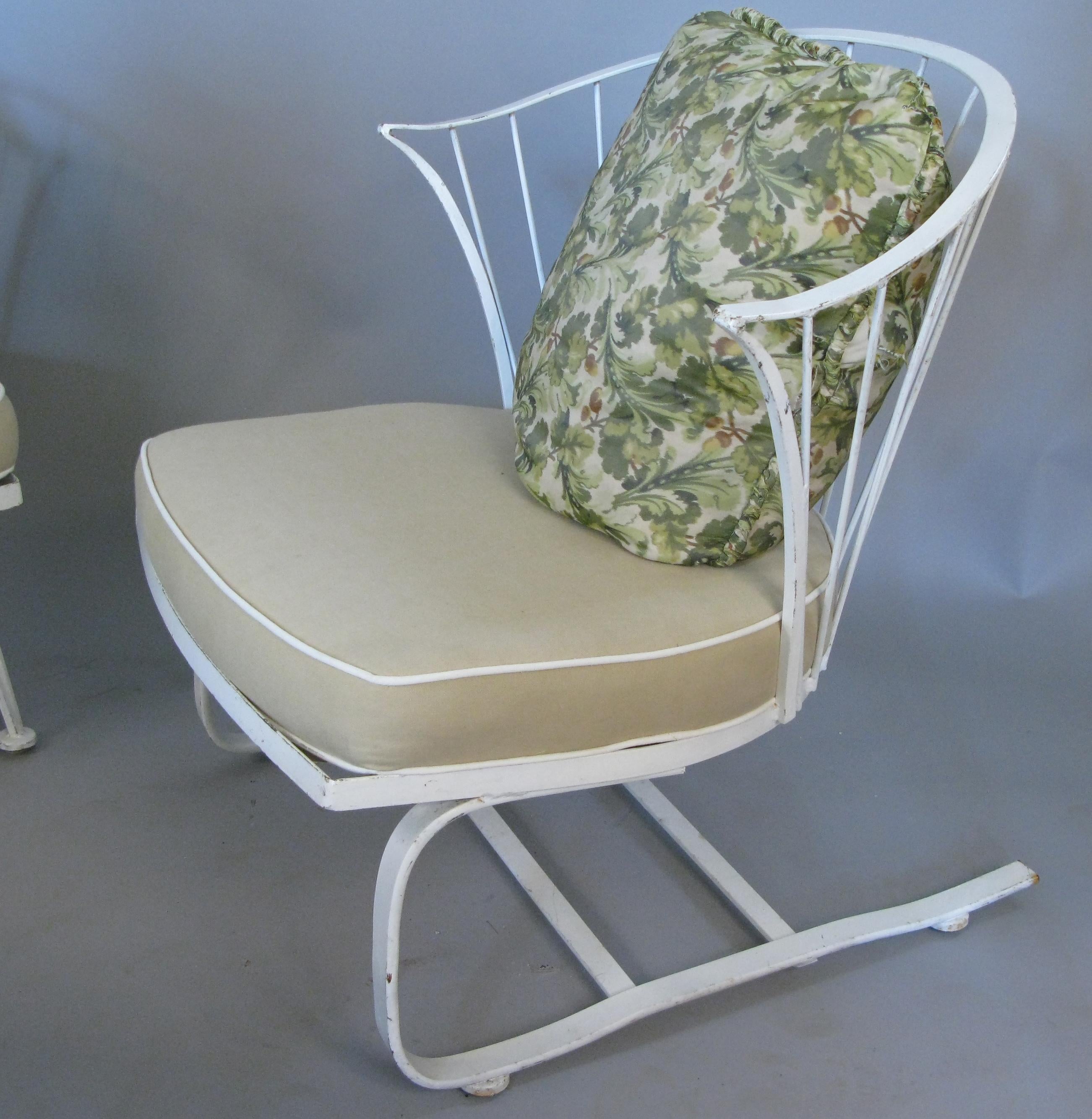 Vintage Pinecrest Lounge Chairs and Ottoman by Woodard In Good Condition In Hudson, NY