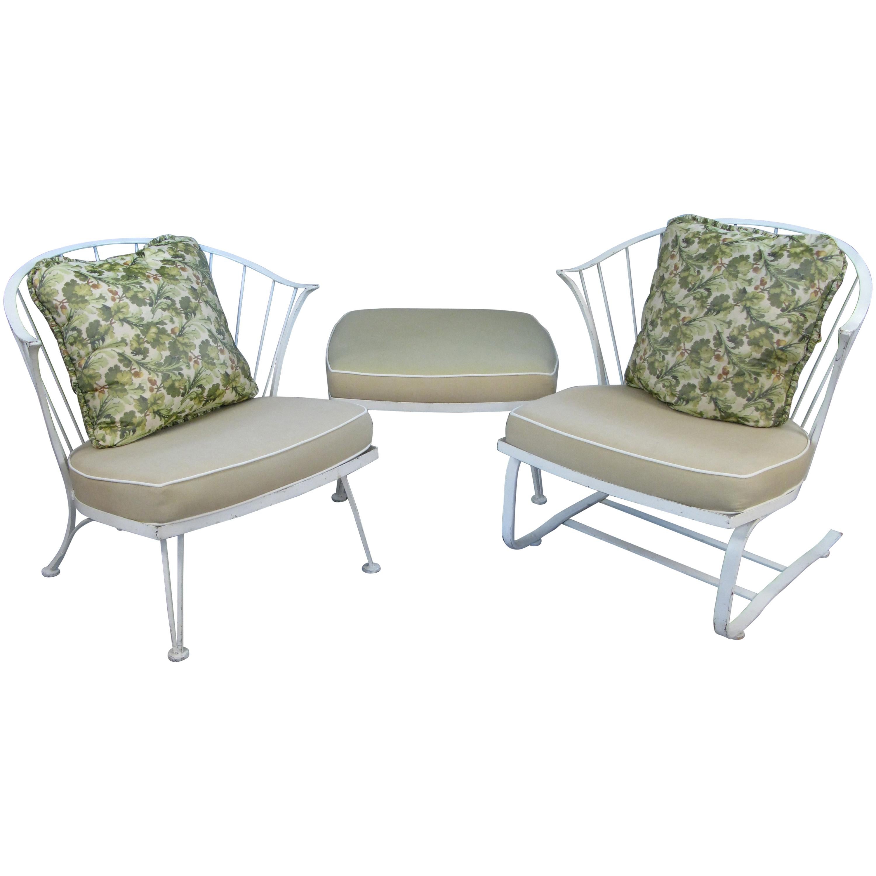 Vintage Pinecrest Lounge Chairs and Ottoman by Woodard