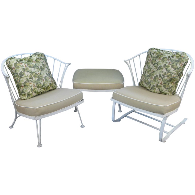 Vintage Pinecrest Lounge Chairs and Ottoman by Woodard at 1stDibs
