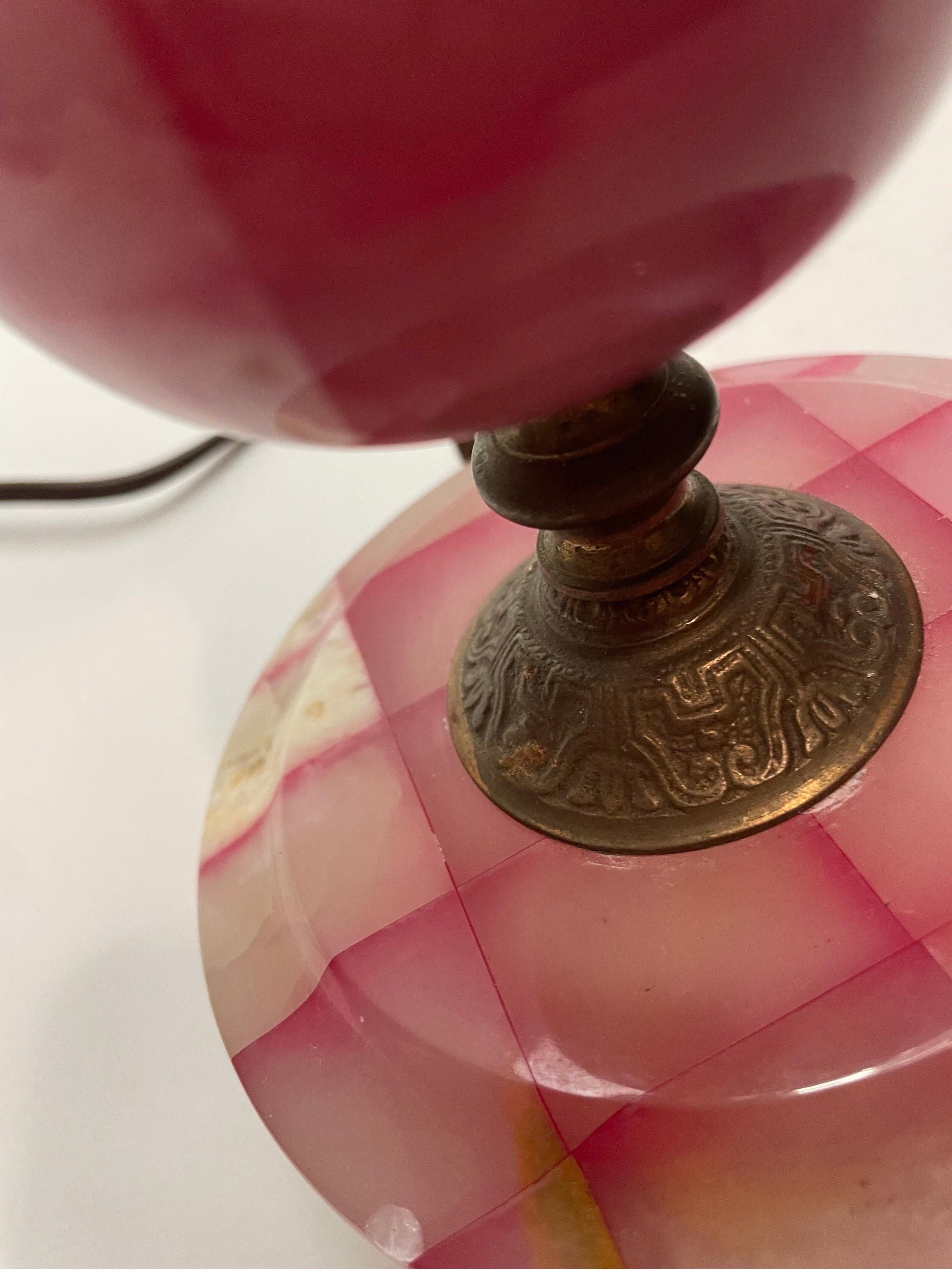 Agate Vintage pink agate stone lamps 