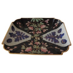 Vintage Pink and Black Imari Floral Trinket Tray