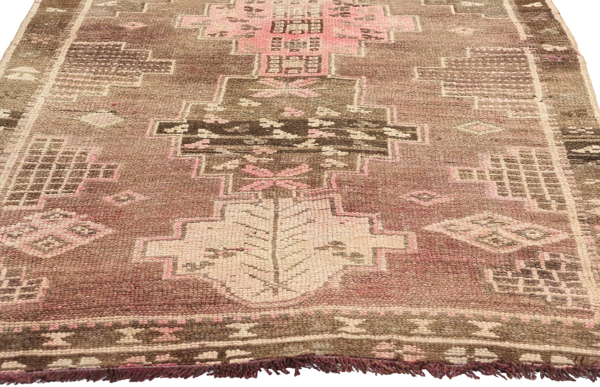 Turc Tapis turc Kars vintage rose et Brown en vente