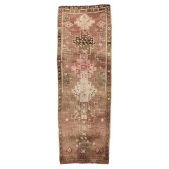 Alfombra turca kars vintage rosa y marrón