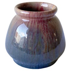 Vintage Pink and Charcoal Hand Made Pottery Jar
