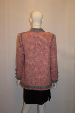 Vintage Pink and Grey Chanel Style Jacket