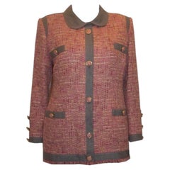 Vintage Pink and Grey Chanel Style Jacket