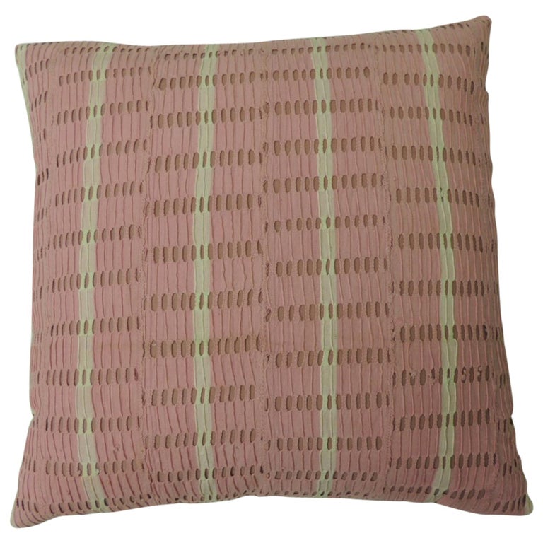 Vintage Pink And Natural African Woven Decorative Throw Pillows At