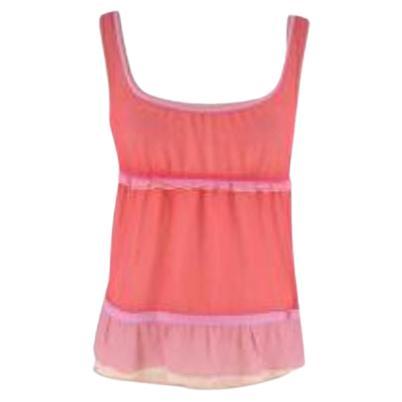 Vintage Pink and Nude Sheer Net Double Top For Sale at 1stDibs