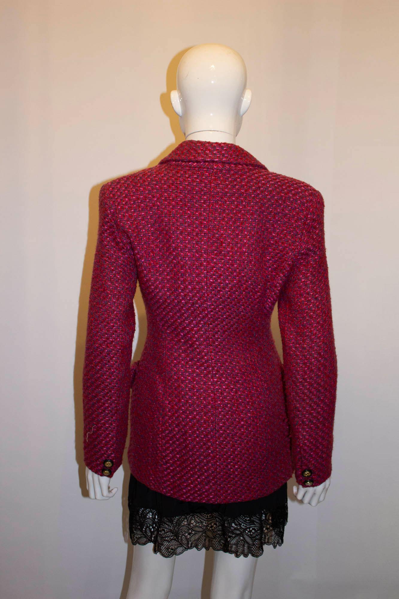 Vintage Pink and Red Tweed Jacket In Good Condition In London, GB