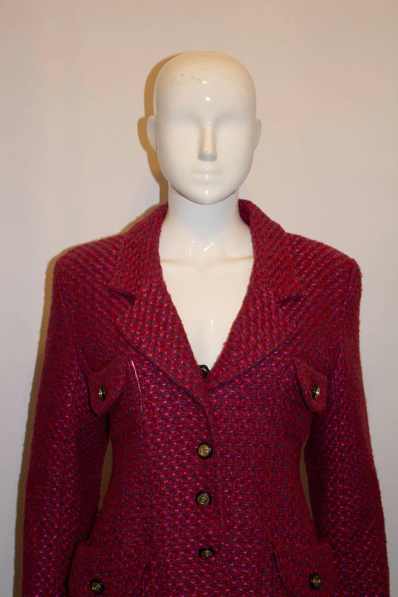 Vintage Pink and Red Tweed Jacket 1