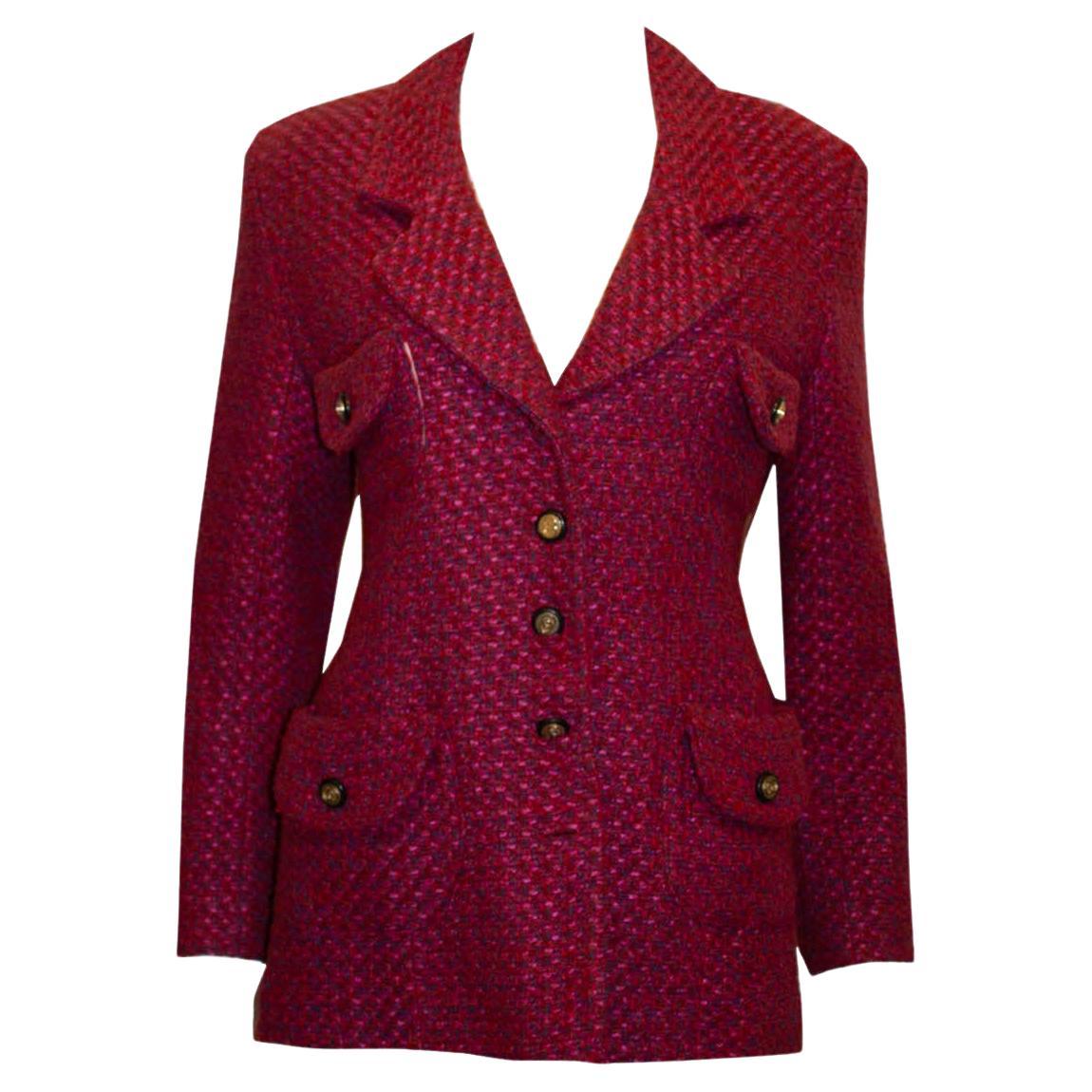 Vintage Pink and Red Tweed Jacket