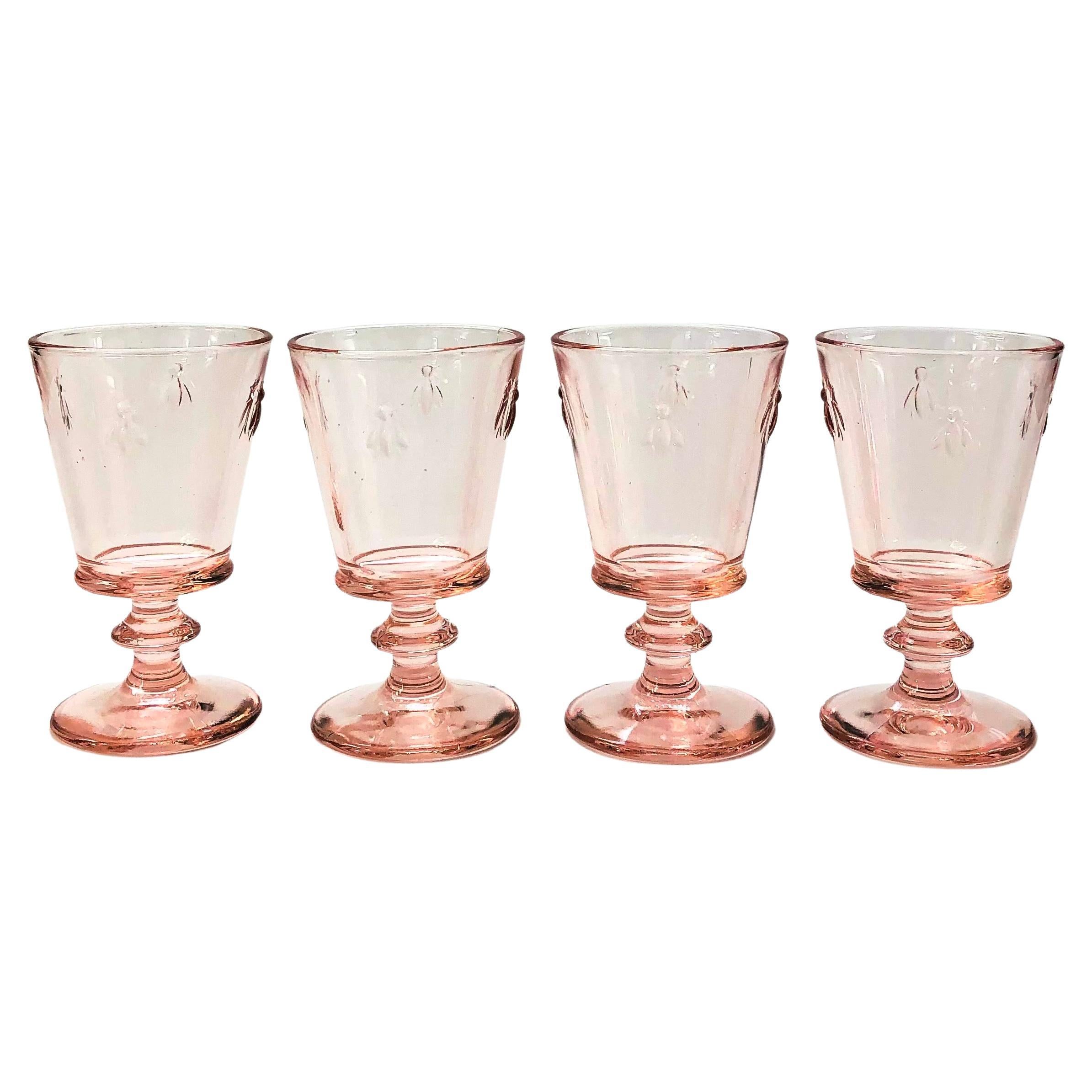 French Bee Wine Glass, Set of 4 - The Vermont Country Store