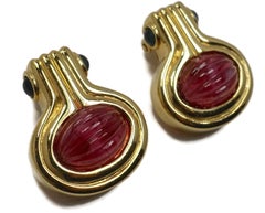 Vintage Pink & Blue Stone Earrings
