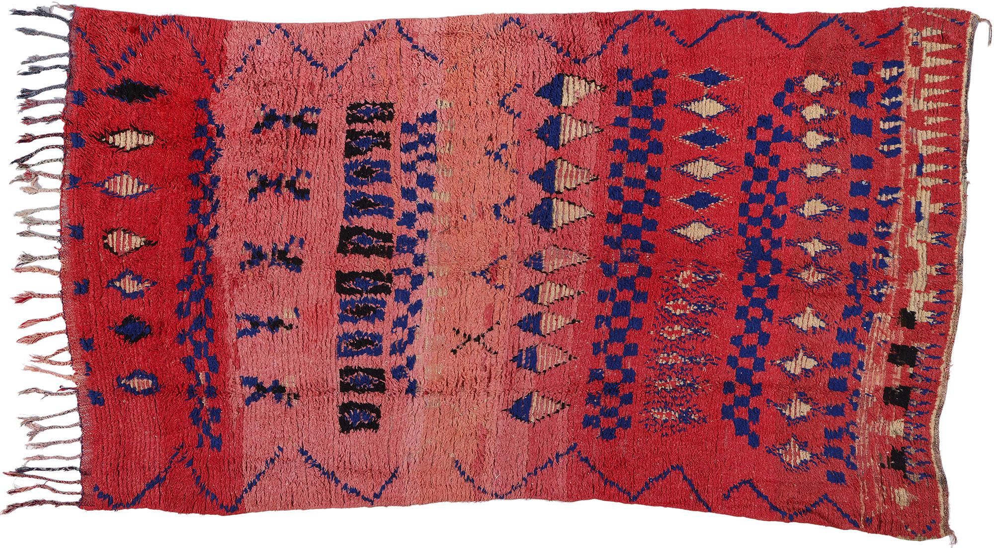 Tapis marocain vintage rose Boujad, Berber Tribes of Morocco en vente 2