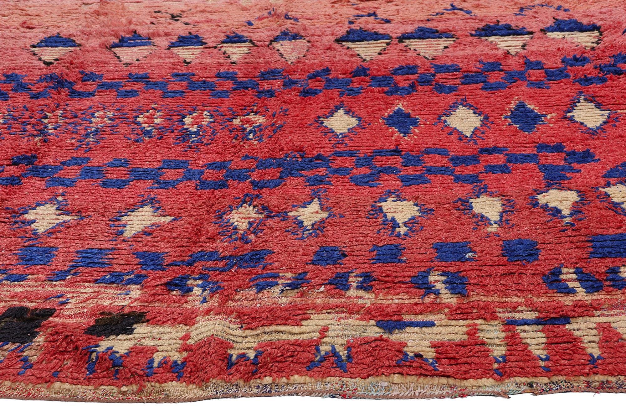 Hand-Knotted Vintage Pink Boujad Moroccan Rug, Berber Tribes of Morocco For Sale