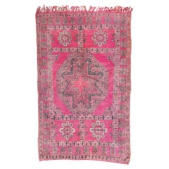 Vintage Pink Boujad Moroccan Rug, Berber Tribes of Morocco