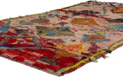 Vintage Pink Boujad Moroccan Rug, Bohemian Chic Meets Tribal Allure