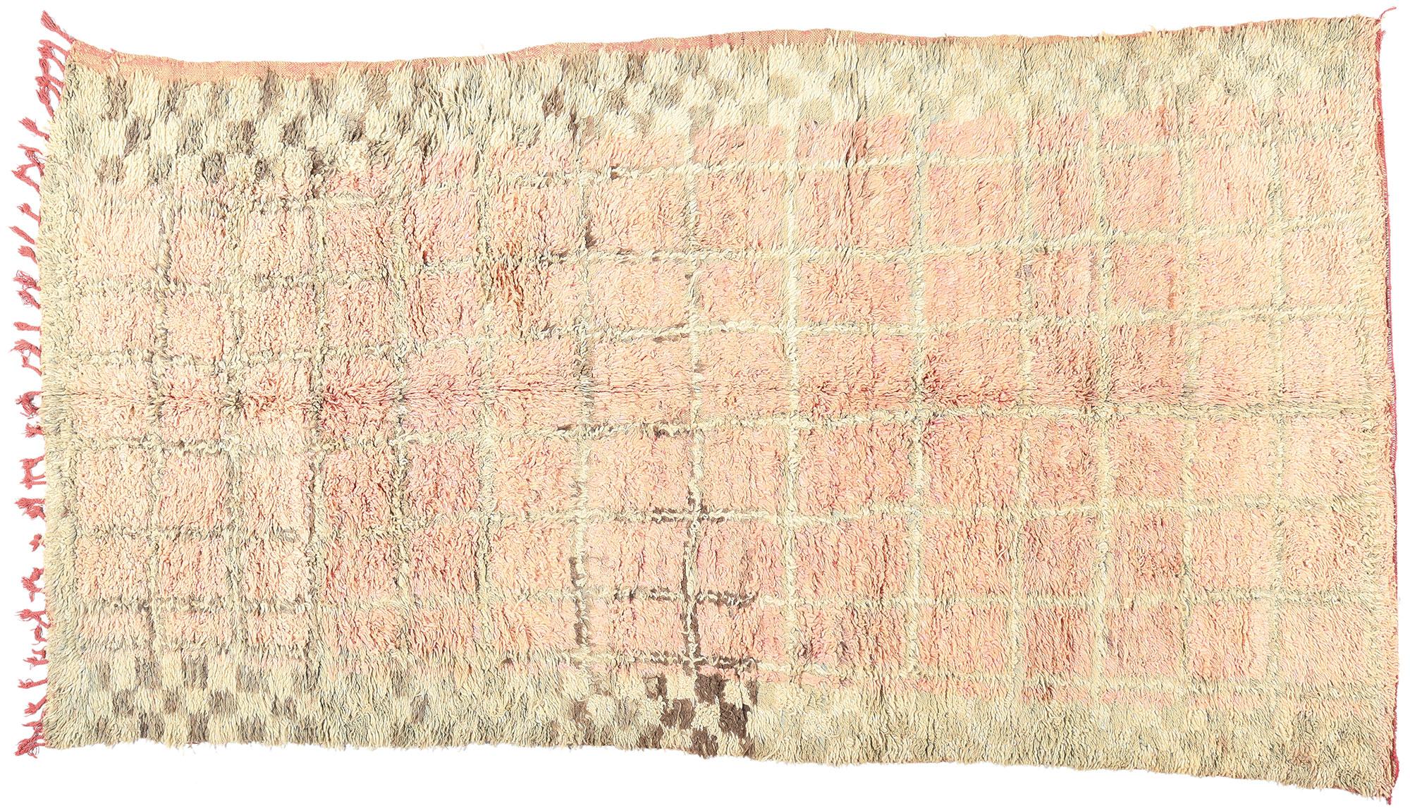 Alfombra Vintage Bereber Boujad Marroquí con Estilo Bohemio Moderno en venta 4