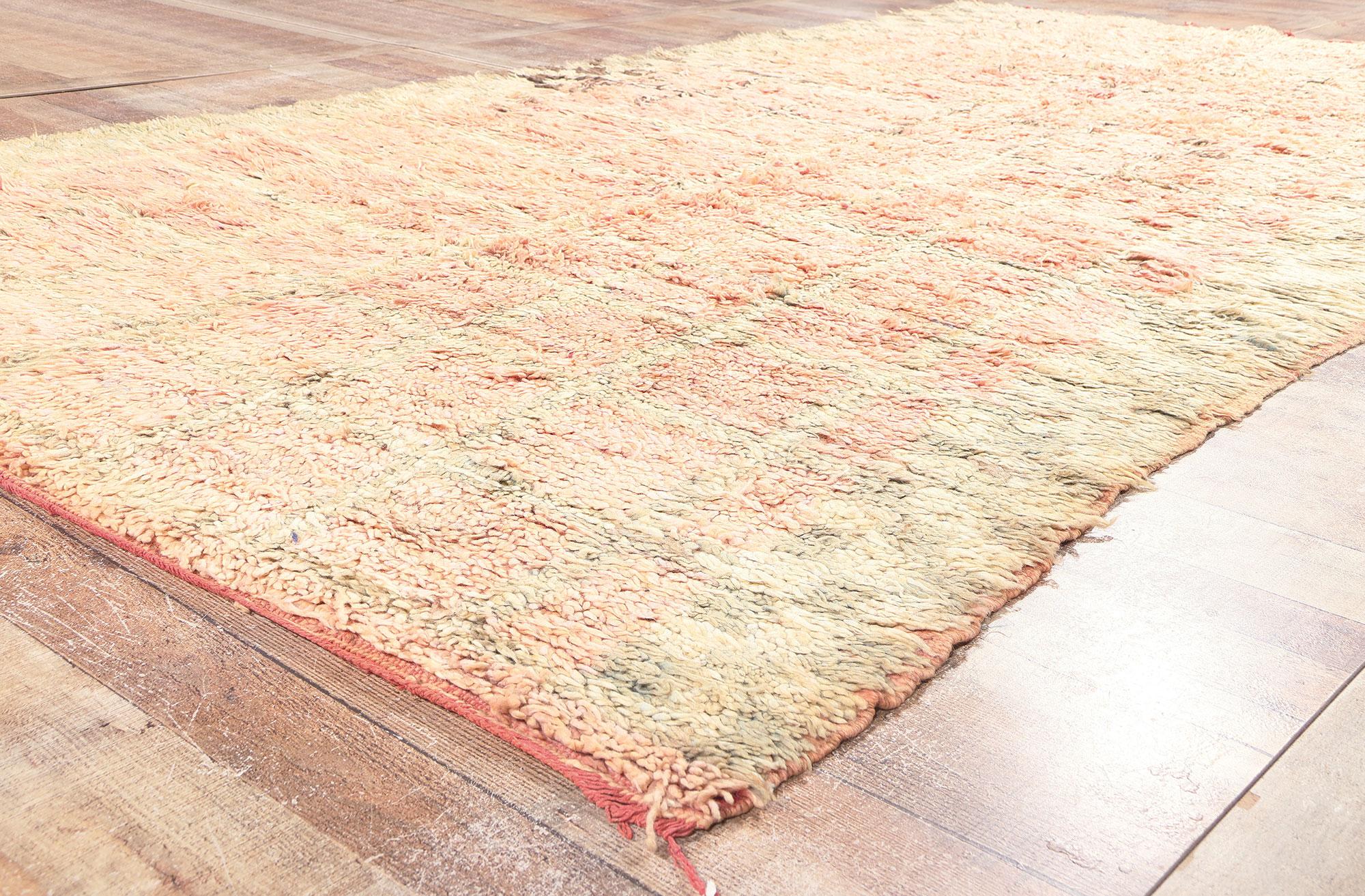 Alfombra Vintage Bereber Boujad Marroquí con Estilo Bohemio Moderno en venta 1