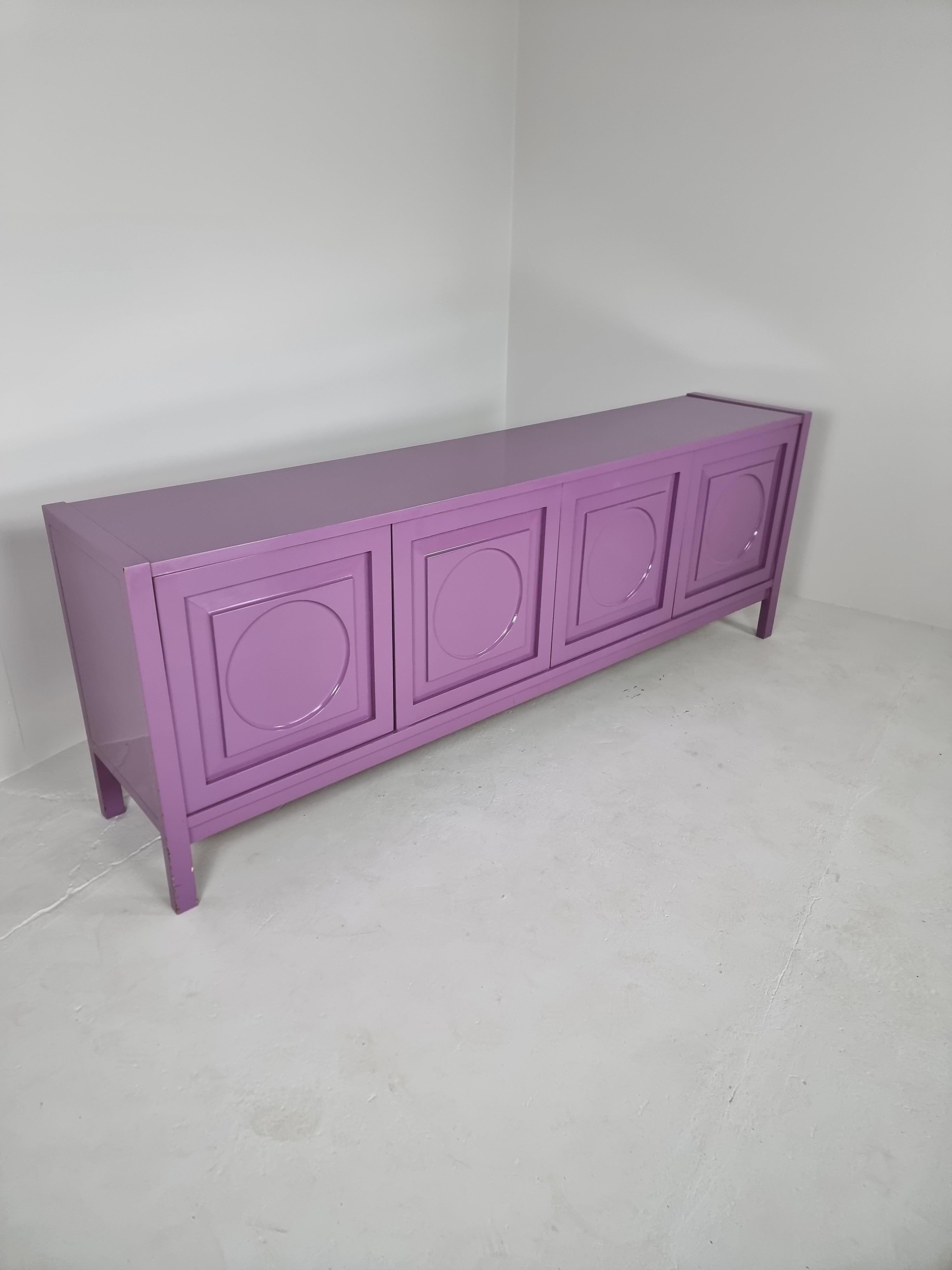 Vintage Pink Brutalist Sideboard by Defour, Belgium, 1970s In Excellent Condition For Sale In Sint-Niklaas, VOV