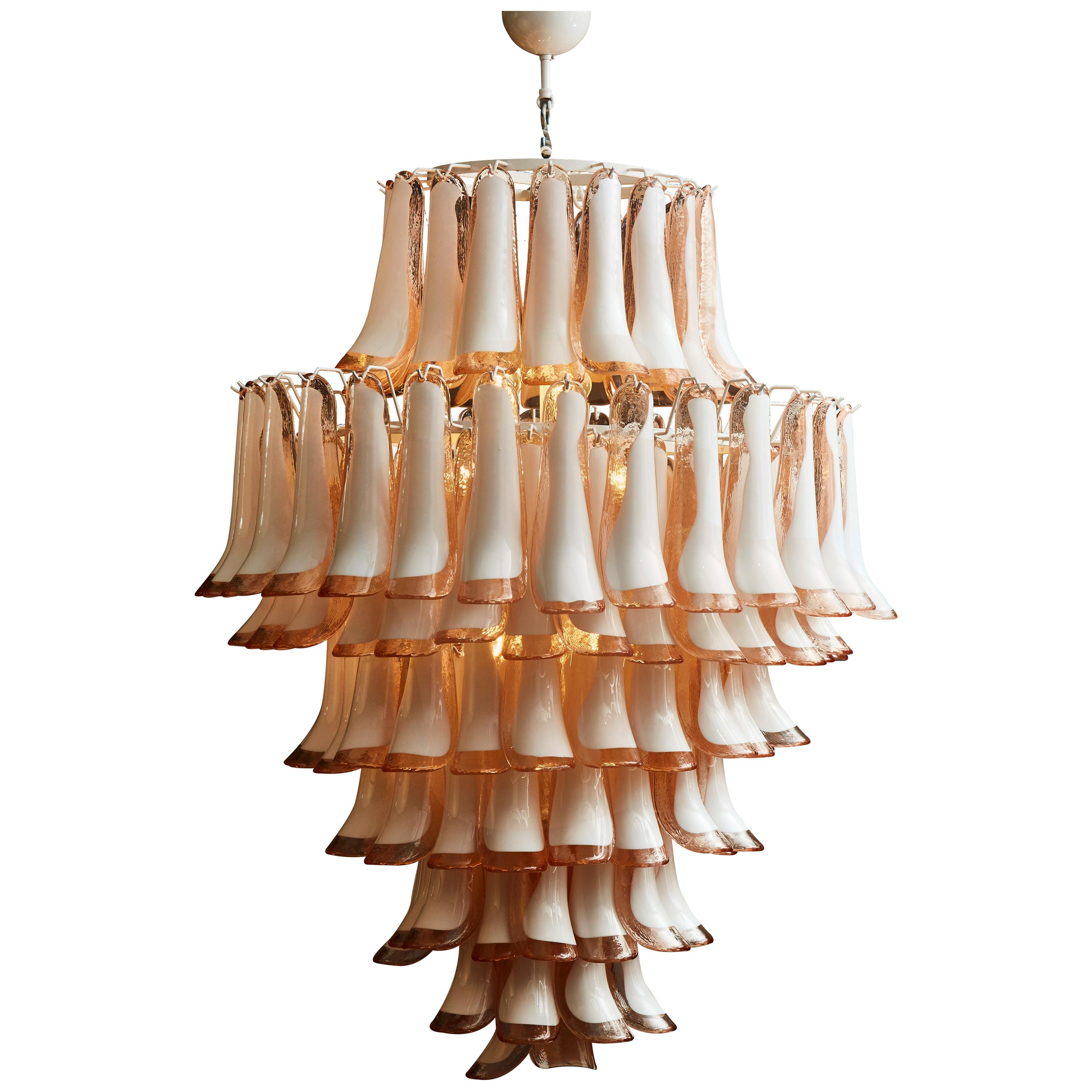 Vintage Pink Chandelier in Murano Glass at 1stDibs