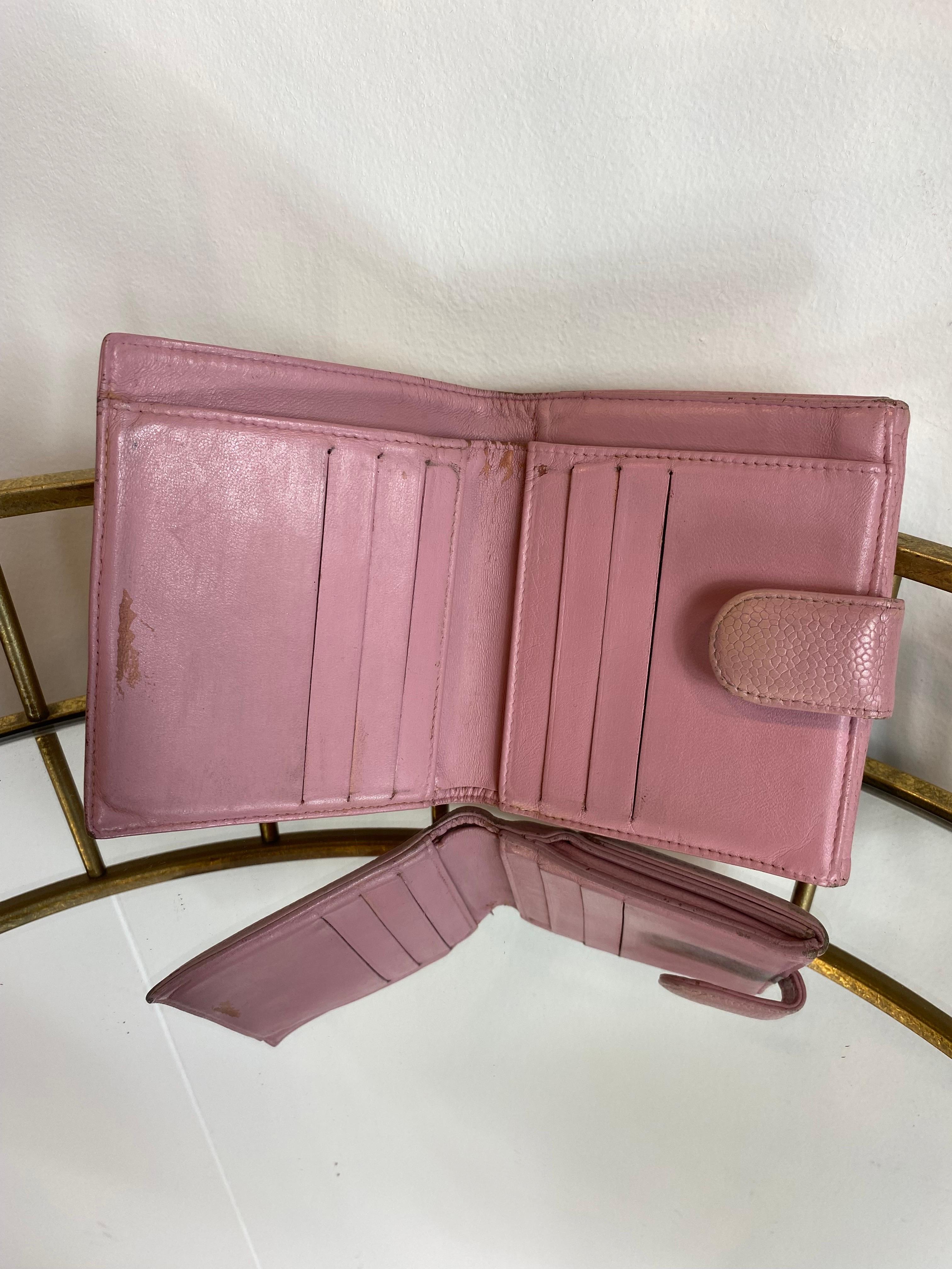 Women's or Men's Vintage pink Chanel wallet For Sale