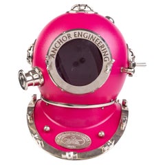Vintage Pink Chrome German Marine Sea Diver's Helmet Karl Heinke 