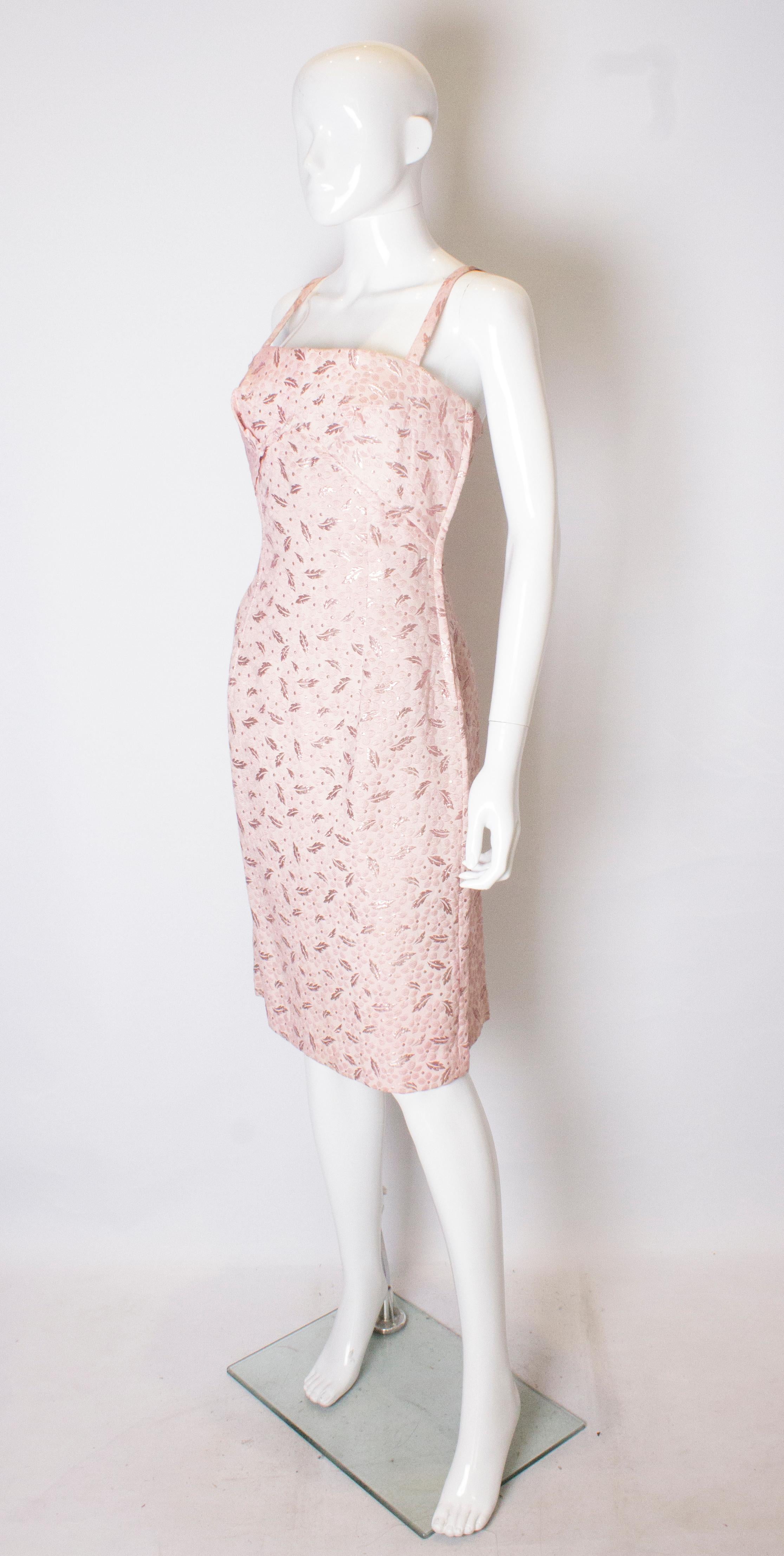 Beige Vintage Pink Cocktail Dress