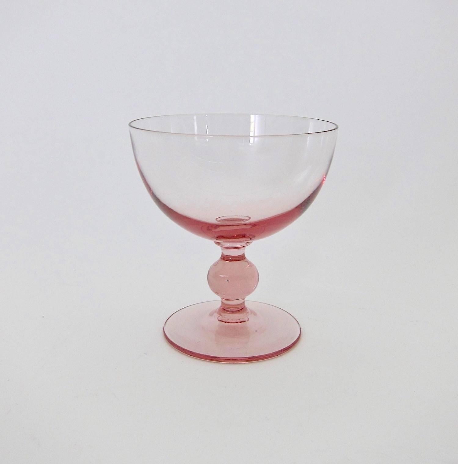 vintage pink champagne coupes