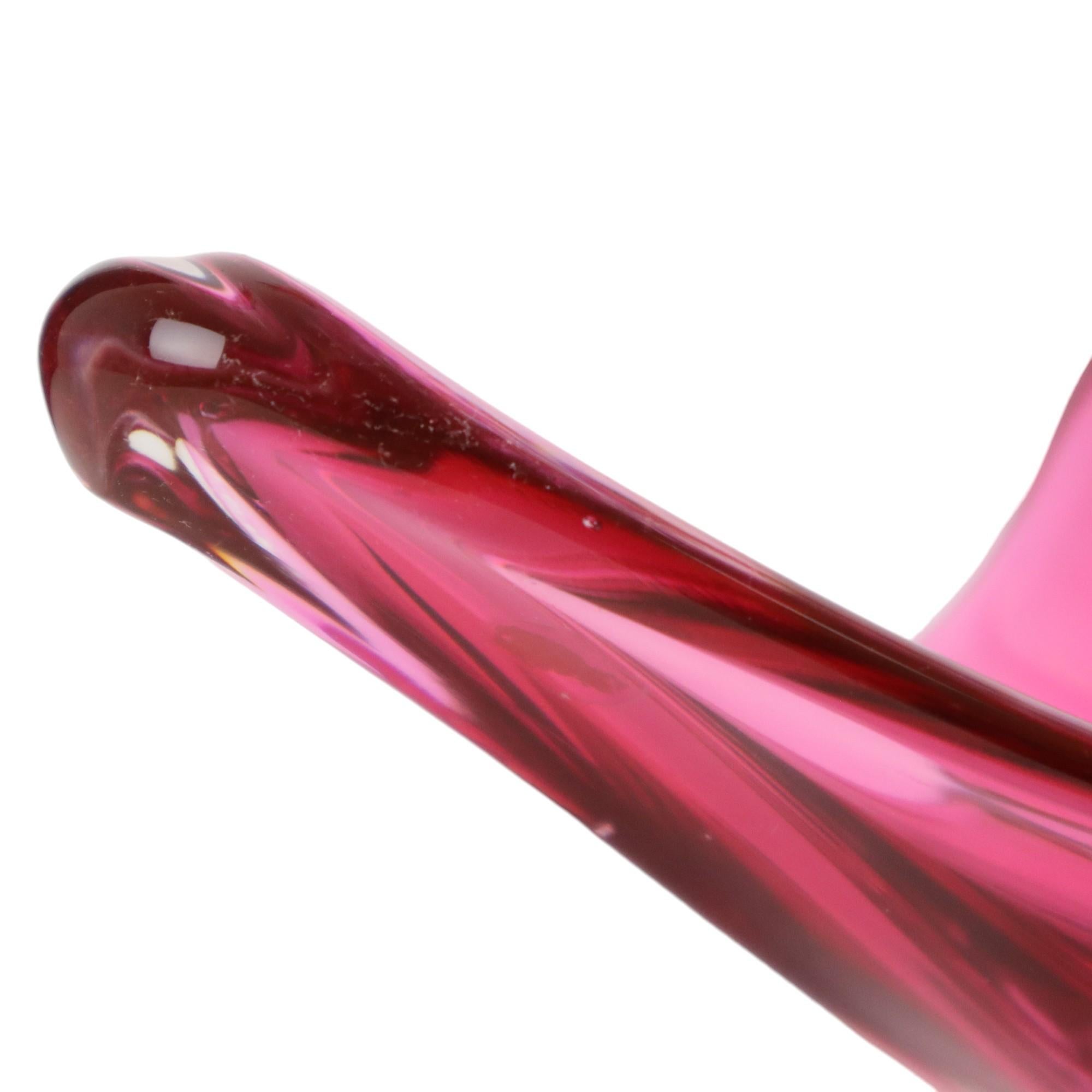 Bol en cristal rose Val Saint Lambert des années 1960 en vente 7