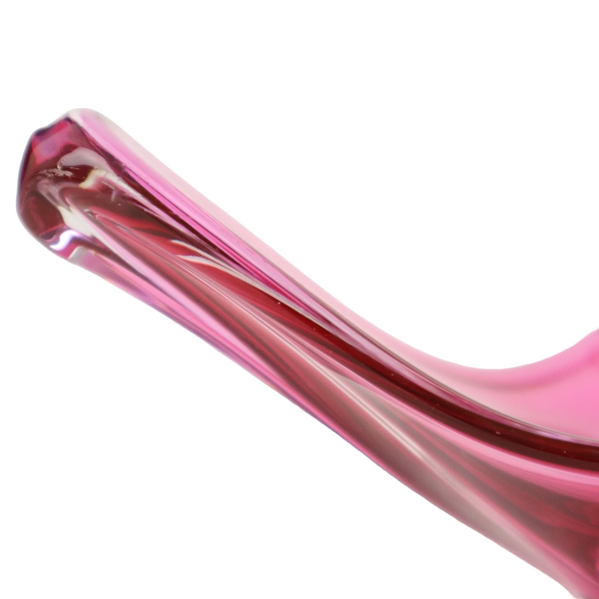 Bol en cristal rose Val Saint Lambert des années 1960 en vente 8