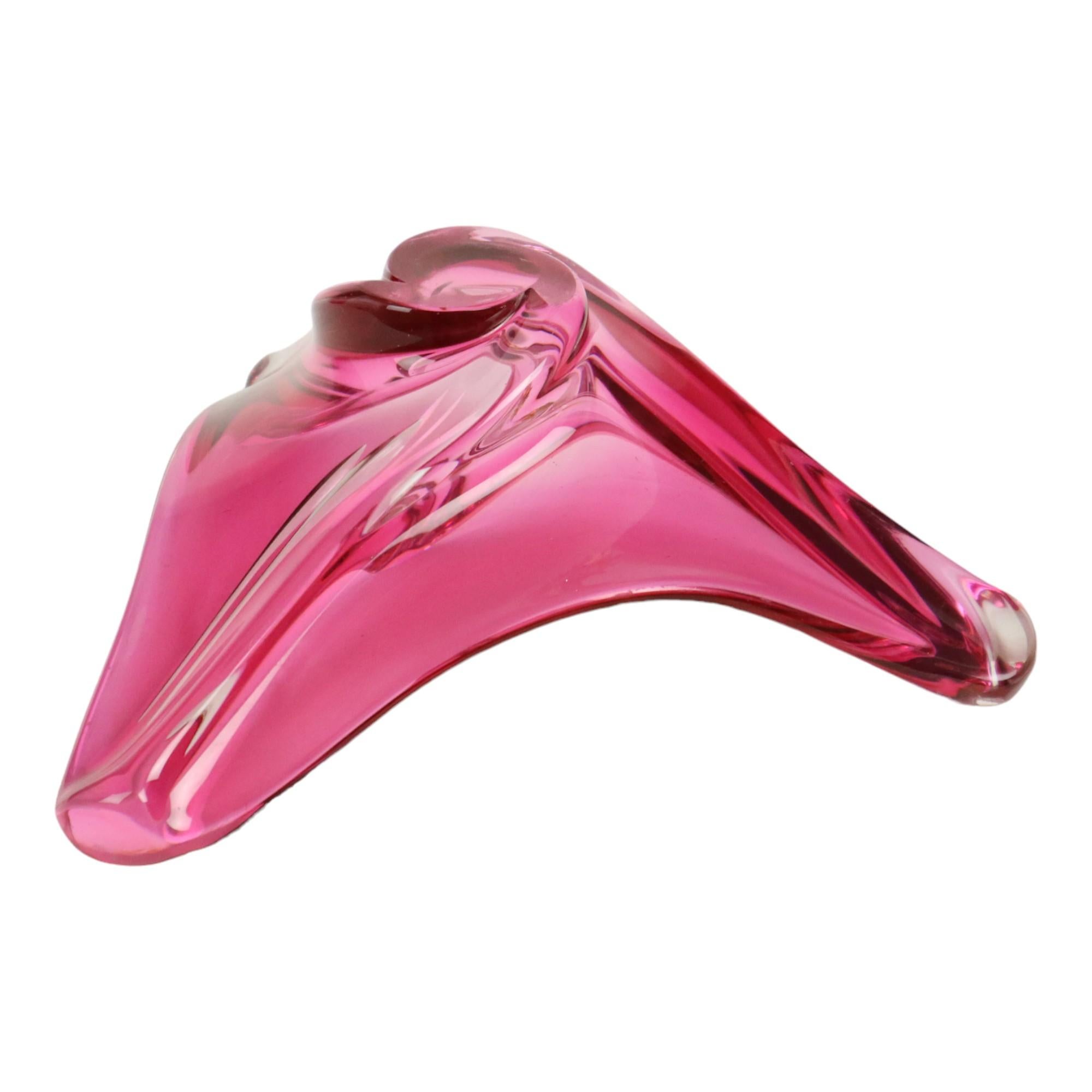 Bol en cristal rose Val Saint Lambert des années 1960 en vente 9