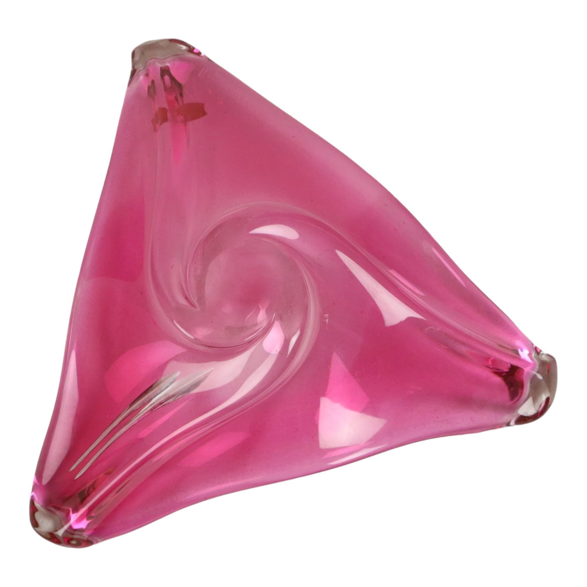 Bol en cristal rose Val Saint Lambert des années 1960 en vente 10