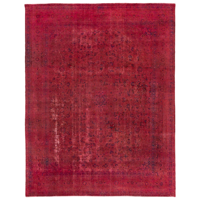 Vintage Pink Distressed Overdyed Rug For Sale at 1stDibs | pink ...