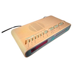 Vintage Pink Electronic Alarm Clock Radio - Prestige Model No. 736 FM/AM, 2Y117
