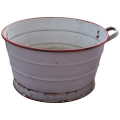 Vintage Pink Farmhouse Enamel Bowl