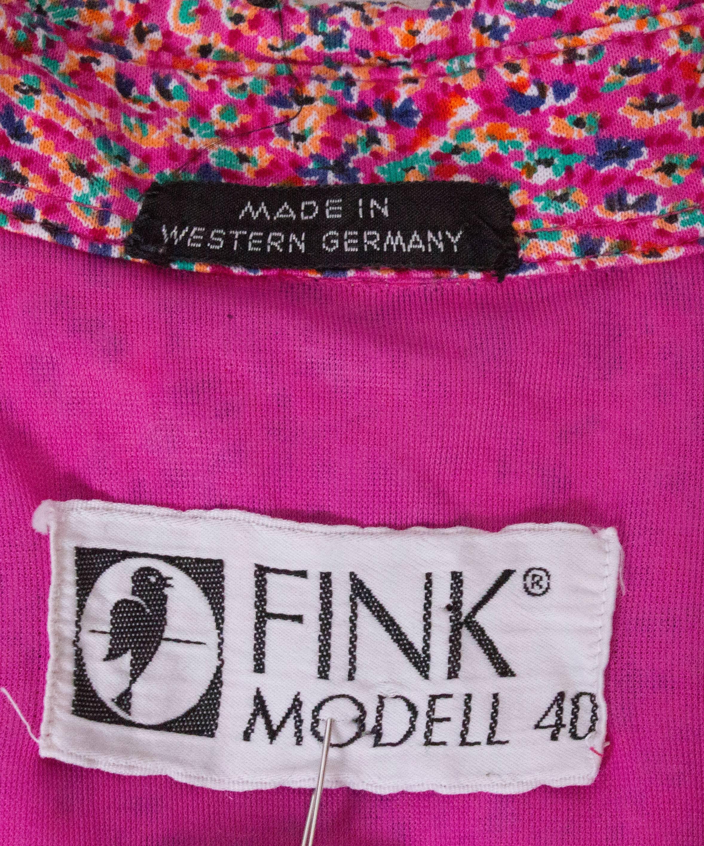Vintage Pink Fink Cotton Jersey  Day Dress For Sale 5