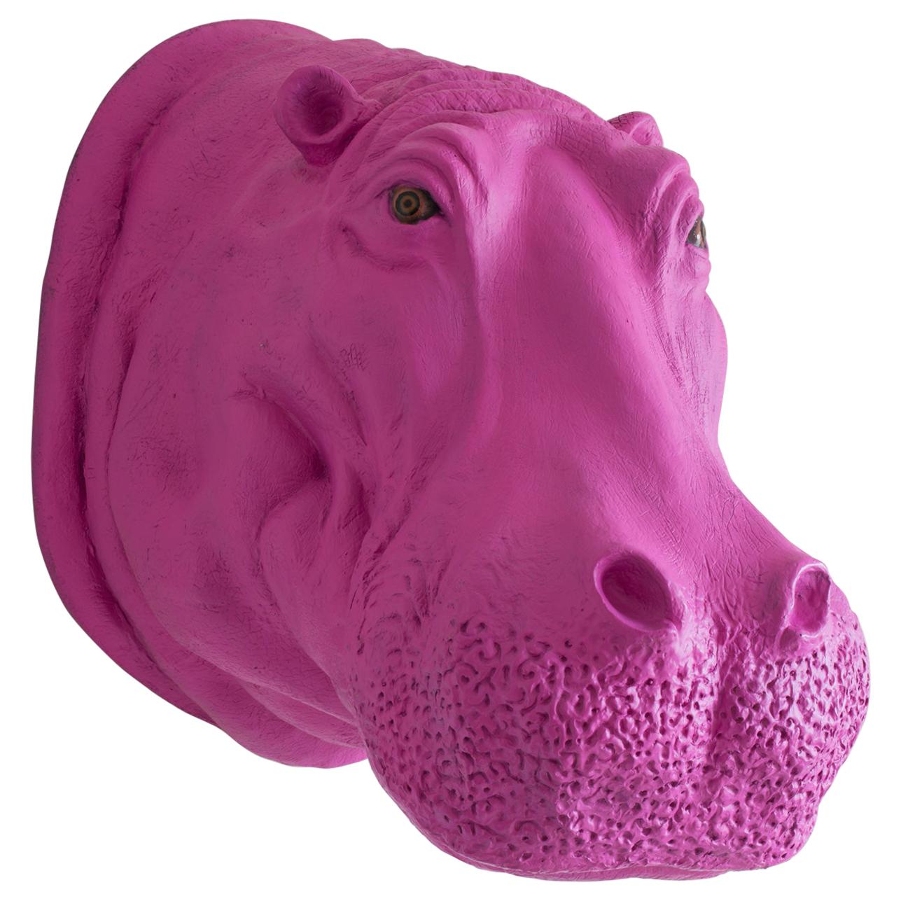 Vintage Pink Giant Hippo Head For Sale