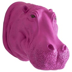 Vintage Pink Giant Hippo Head