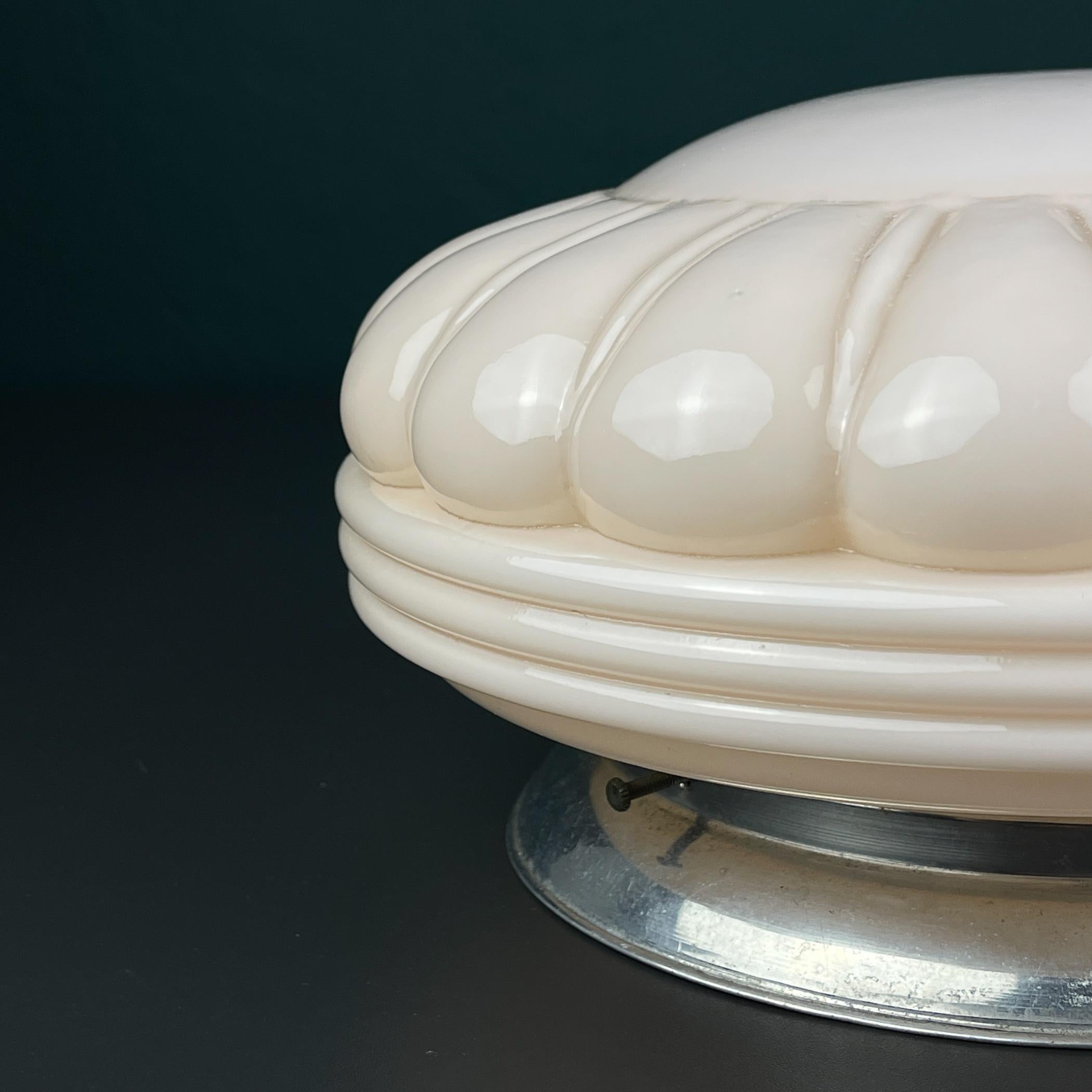 Lampada da soffitto in vetro rosa d'epoca, Italia anni '50 in vendita 3