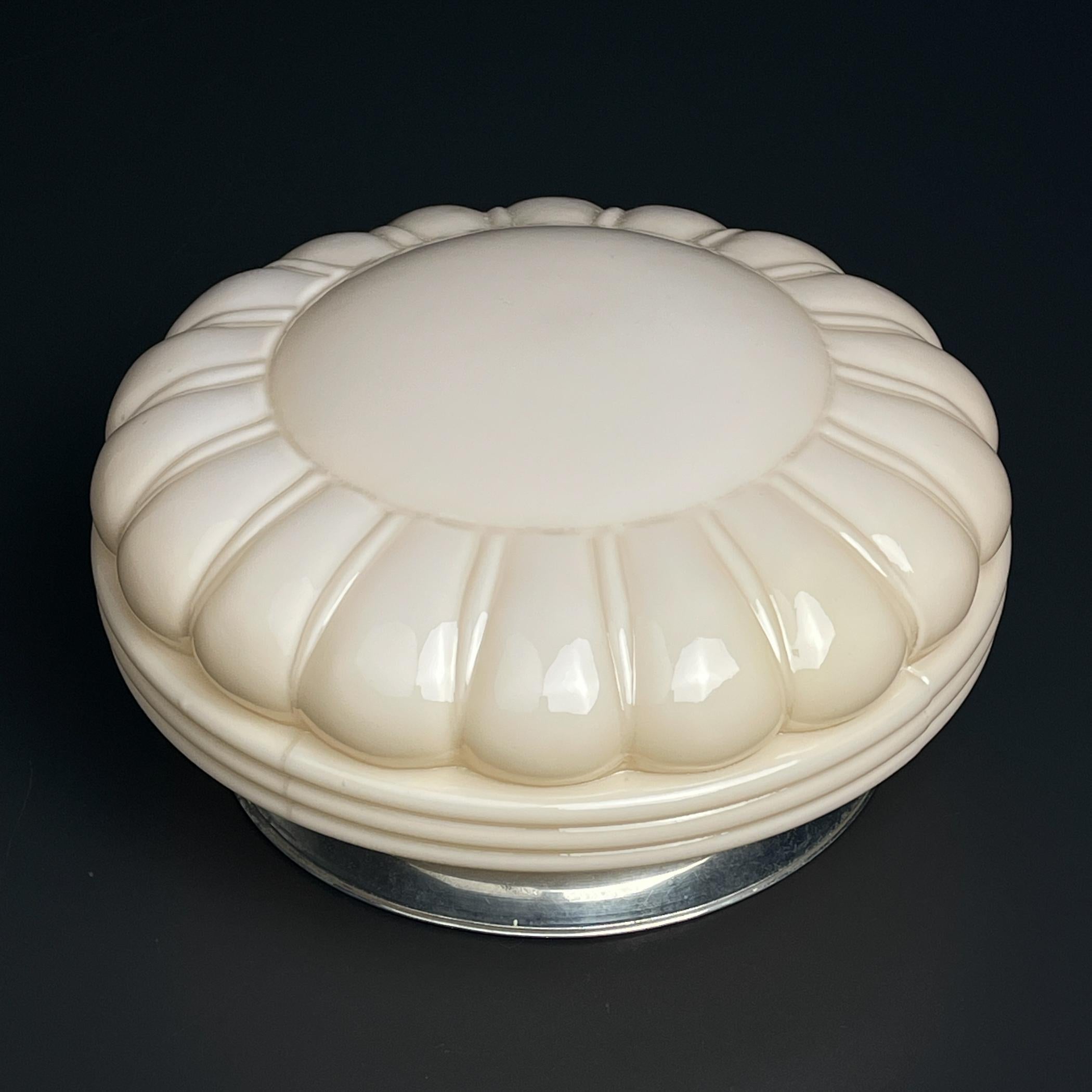 Lampada da soffitto in vetro rosa d'epoca, Italia anni '50 in vendita 5