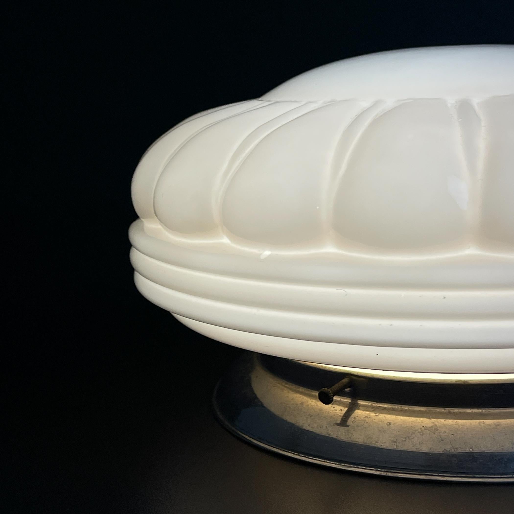 Lampada da soffitto in vetro rosa d'epoca, Italia anni '50 in vendita 6