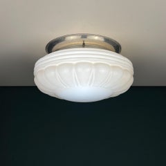 Vintage pink glass ceiling lamp, Italy 1950s