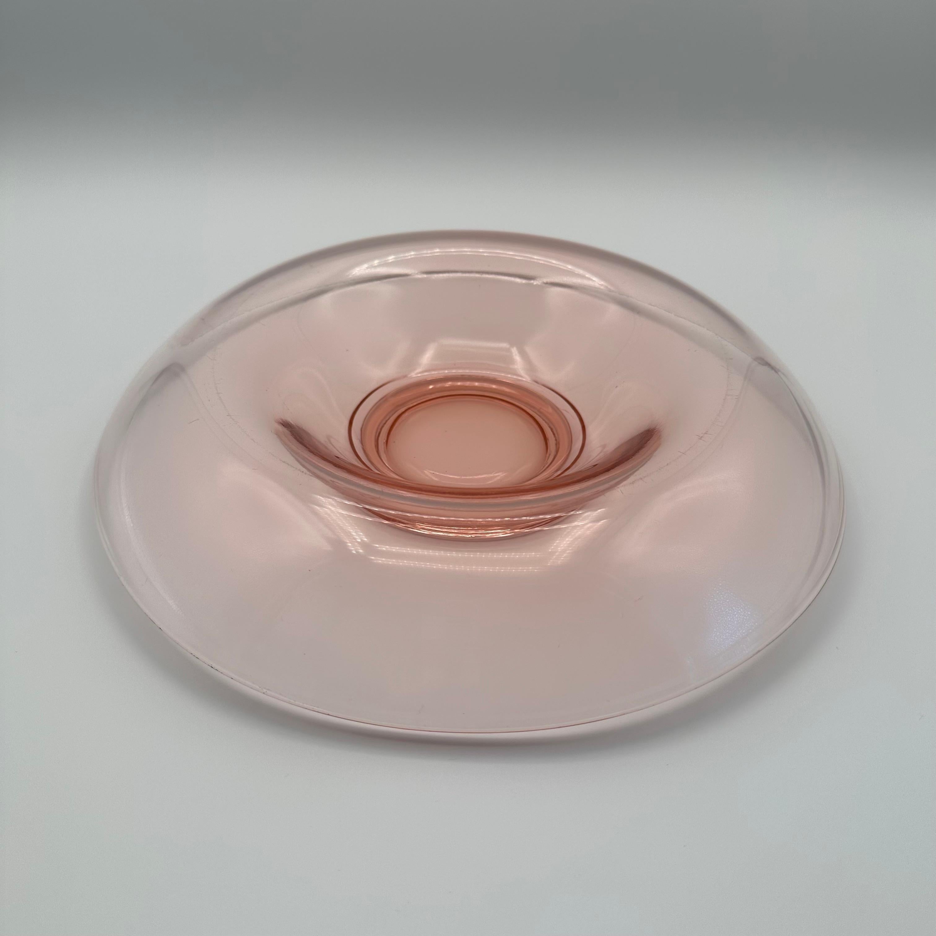 pink glass bowl vintage