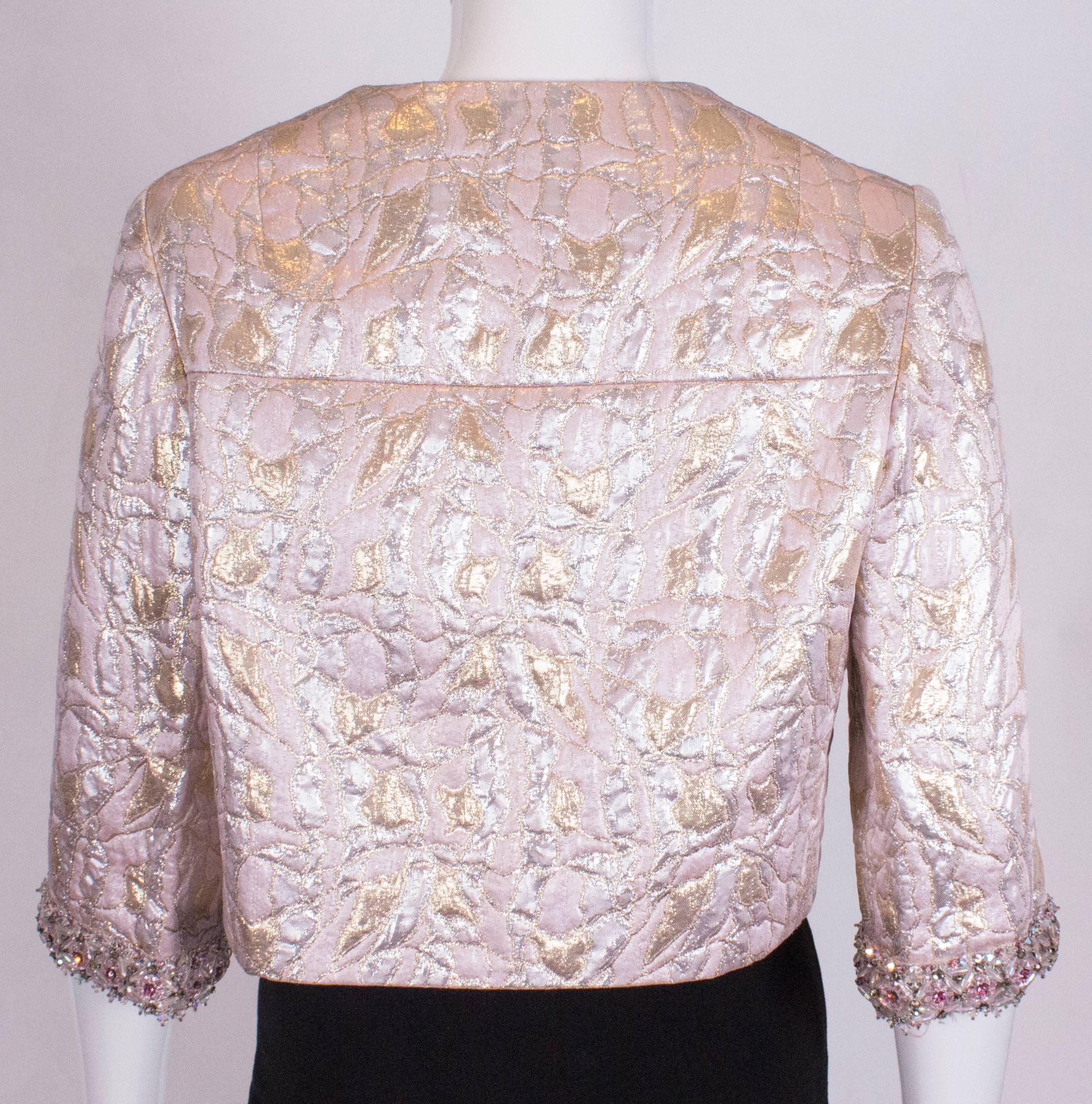 Beige   Vintage Pink, Gold and Silver jacket by Neymar Couture