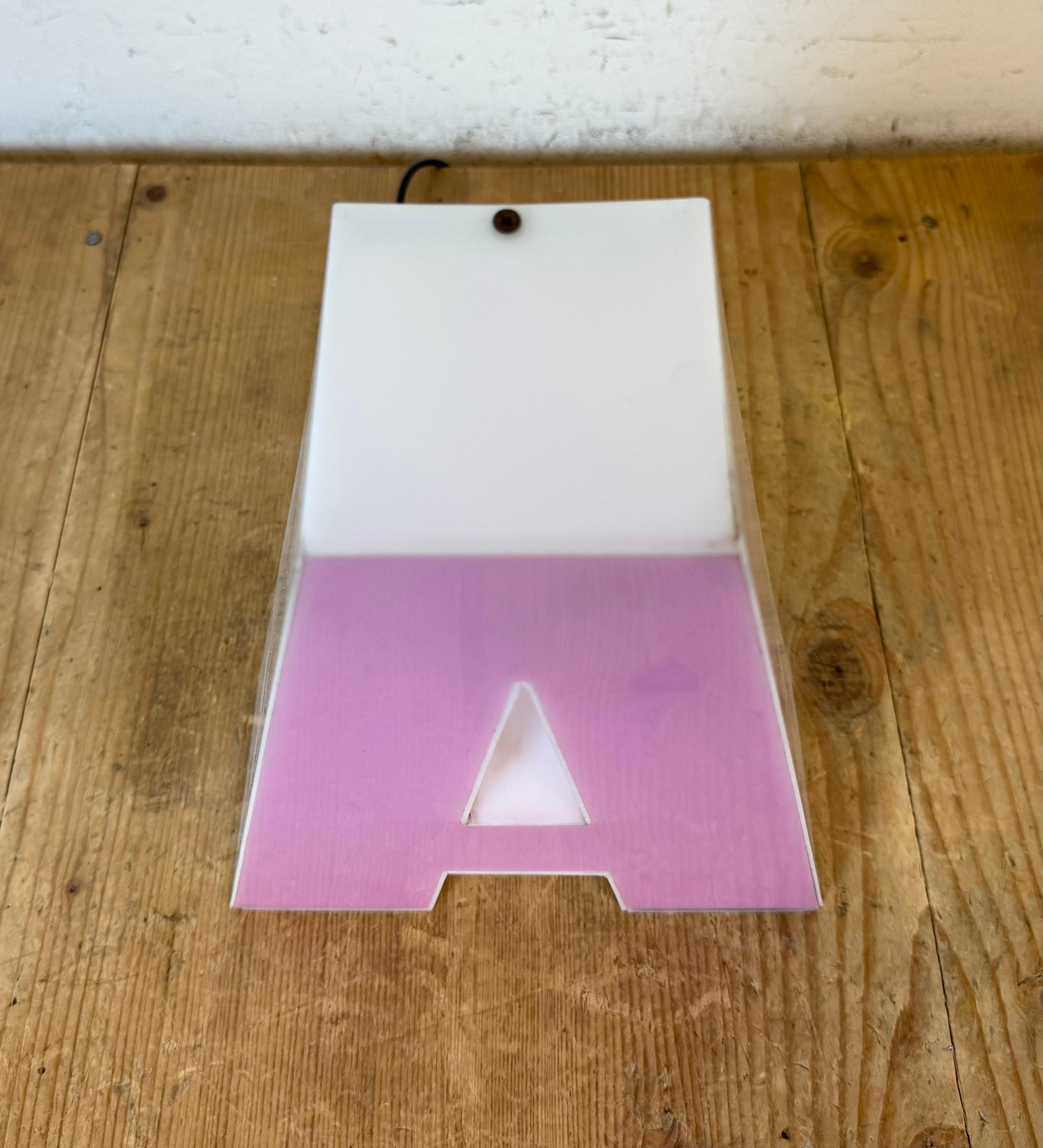Plastic Vintage Pink Illuminated Letter A , 1970s For Sale