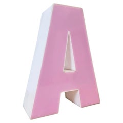 Vintage Pink Illuminated Letter A , 1970s