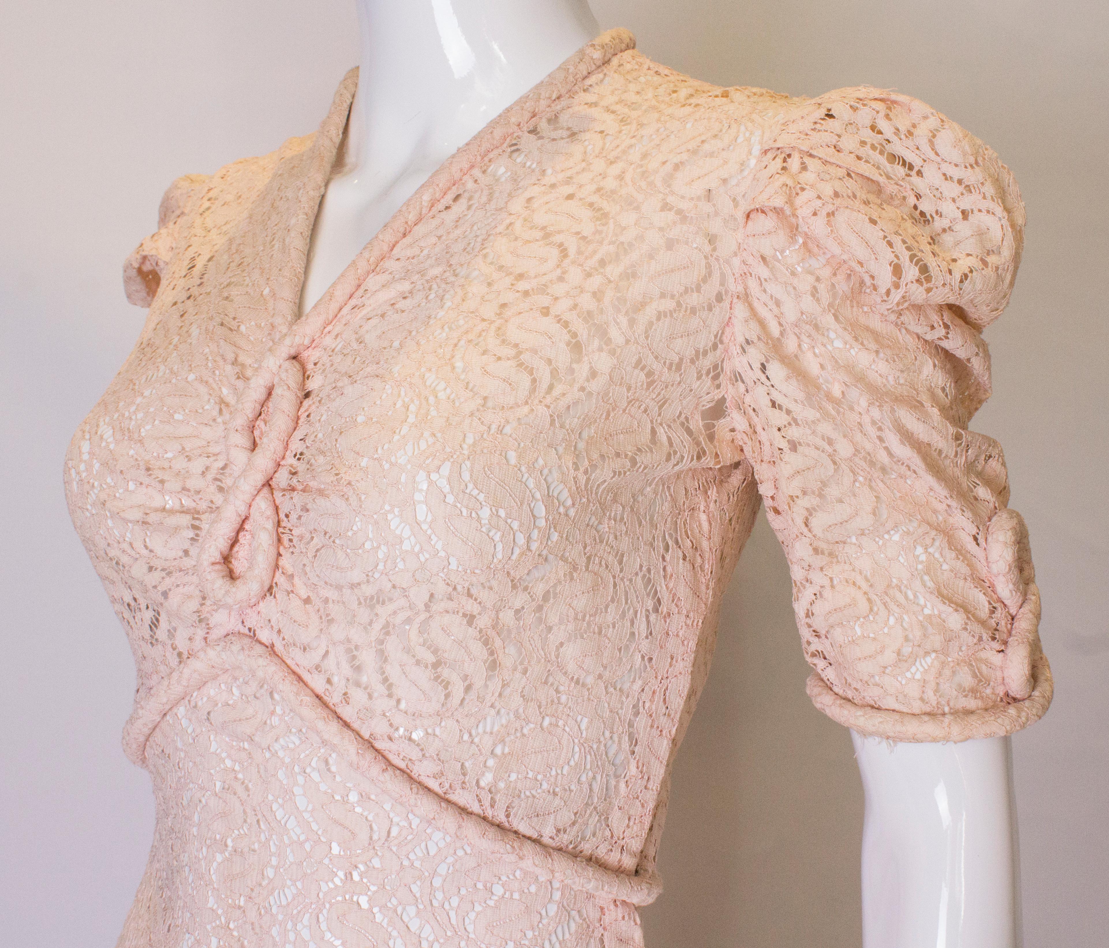 vintage pink lace dress