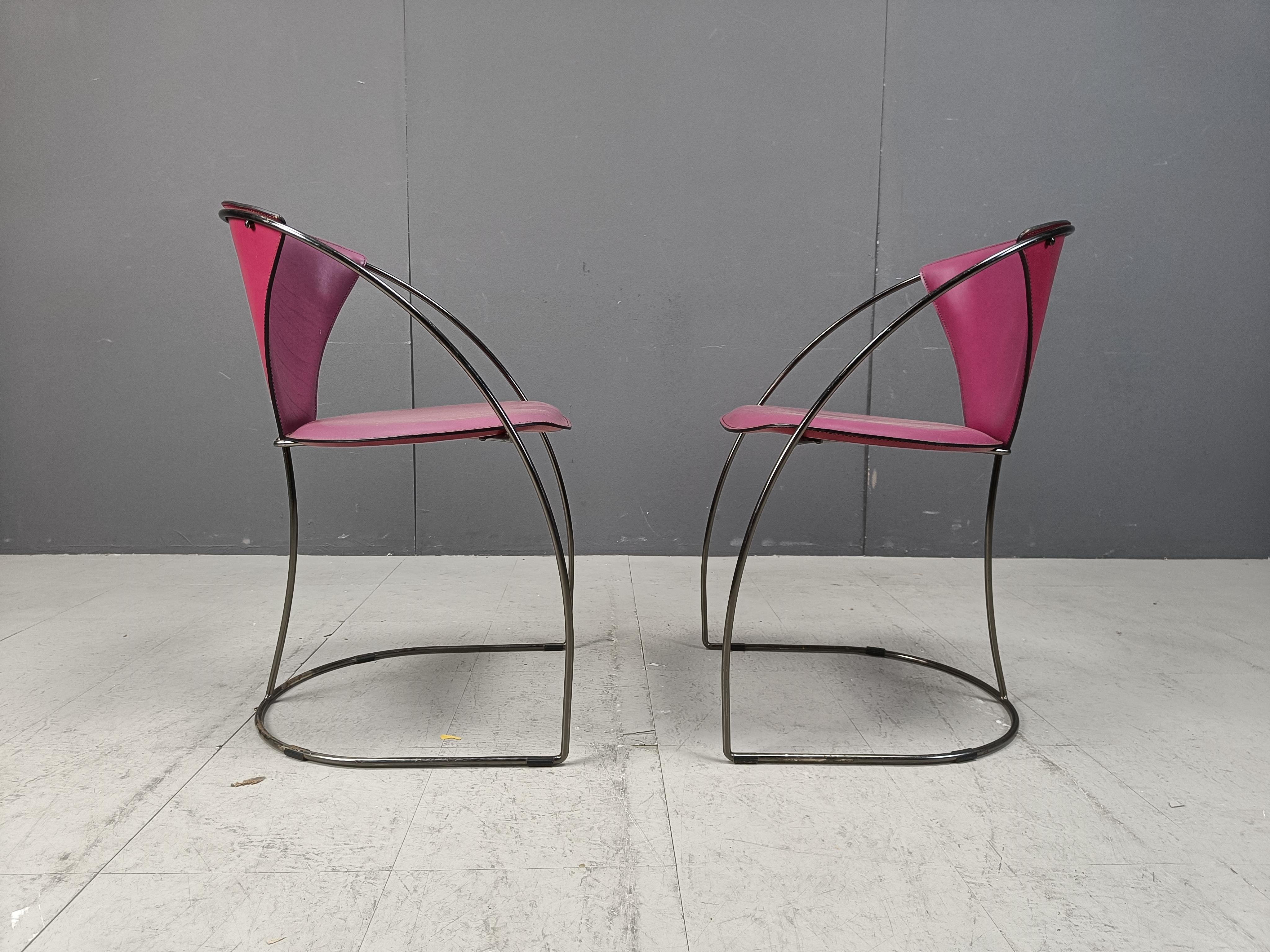 Sedie da pranzo 'linda' rosa vintage di Arrben, anni '80 - set di 4 in vendita 3