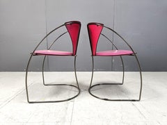 Sillas de comedor vintage rosa 'linda' de Arrben, años 80 - set de 4